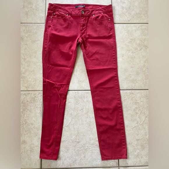 LOVESICK- Super skinny red jeans- Juniors Size 13 - Picture 3 of 11